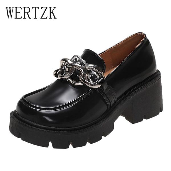 dress shoes 2021 women chain chunky loafers spring designer platform derby leather round toe woman slip-on chic, Black
dress shoes 2021 women chain chunky loafers spring designer platform derby leather round toe woman slip-on chic, Black