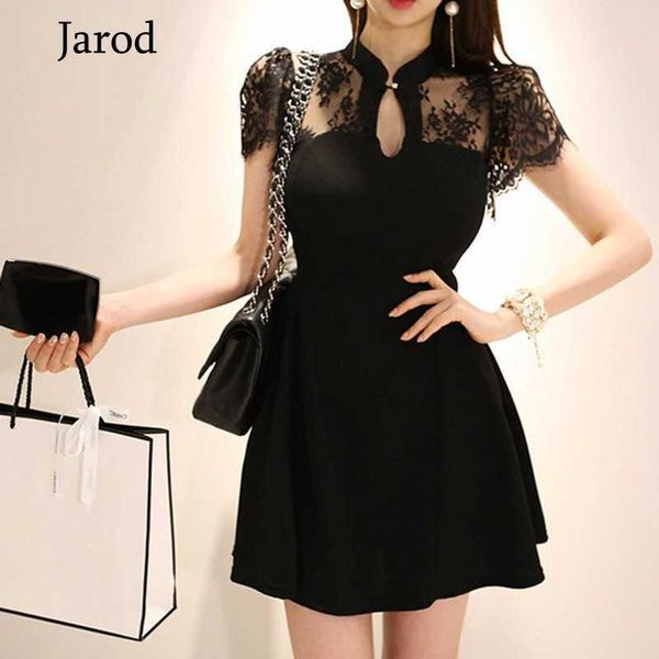 summer women black lace patchwork short sleeve stand collar elegant office mini dress vintage a-line dresses vestidos 210526, Black;gray
summer women black lace patchwork short sleeve stand collar elegant office mini dress vintage a-line dresses vestidos 210526, Black;gray