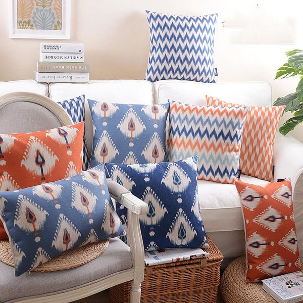 cushion/decorative pillow linen cover home decorative cushion ikat blue redorange zigzag dots abstract geometric case 45cm*45cm
cushion/decorative pillow linen cover home decorative cushion ikat blue redorange zigzag dots abstract geometric case 45cm*45cm