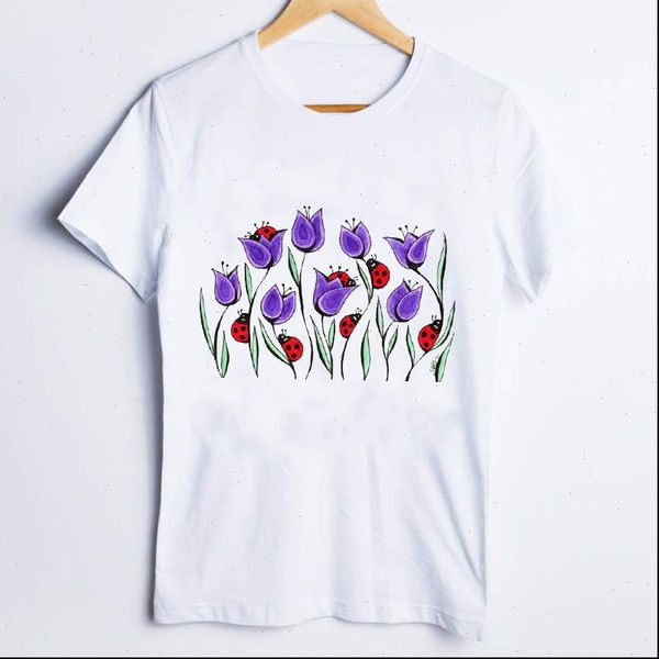 womens t shirt tees for women print style cartoon flower floral fashion cute 90s ladies clothes lady clothing female, White 
womens t shirt tees for women print style cartoon flower floral fashion cute 90s ladies clothes lady clothing female, White