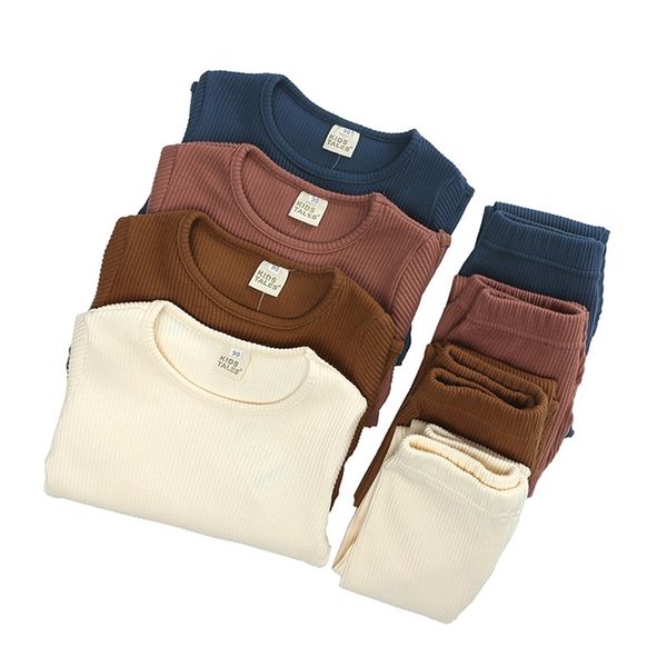 spring autumn fall winter boys girls kids cotton clothes set rib fabric shirt + pants children loungewear 211109, Blue;red
spring autumn fall winter boys girls kids cotton clothes set rib fabric shirt + pants children loungewear 211109, Blue;red