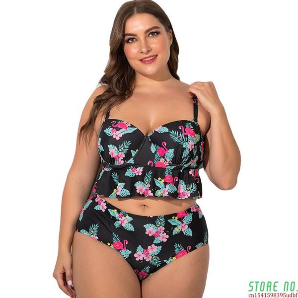one-piece suits swimsuit female plus size bikini 2021 women's two piece set print ruffled beach wear 
one-piece suits swimsuit female plus size bikini 2021 women's two piece set print ruffled beach wear