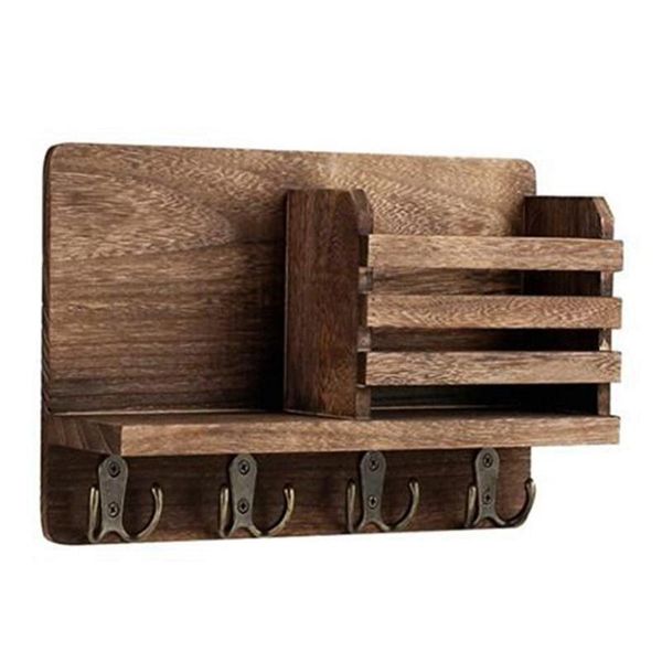 hooks & rails entryway mail envelope organizer with 4 key wall mounted, rustic wood holder shelf for
hooks & rails entryway mail envelope organizer with 4 key wall mounted, rustic wood holder shelf for
