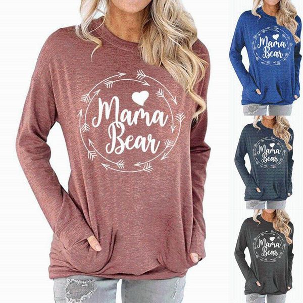women's t-shirt 2021 cross border fashion bag sweater mama bear letter print loose round neck long sleeve, White
women's t-shirt 2021 cross border fashion bag sweater mama bear letter print loose round neck long sleeve, White