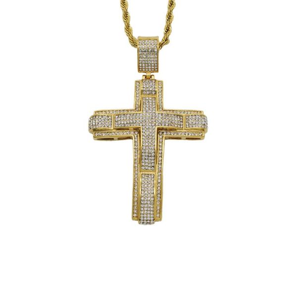 pendant necklaces fashion iced out bling big cross gold color charm cubic zirconia men's hip hop necklace chain rock jewelry, Silver
pendant necklaces fashion iced out bling big cross gold color charm cubic zirconia men's hip hop necklace chain rock jewelry, Silver