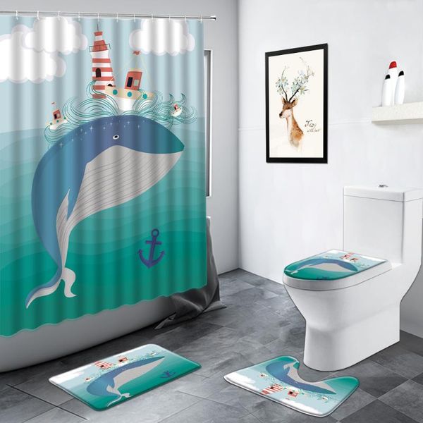 creative cartoon whale shower curtains ocean animals sailboat children bathroom decor set rug non-slip mat toilet lid bath mats
creative cartoon whale shower curtains ocean animals sailboat children bathroom decor set rug non-slip mat toilet lid bath mats