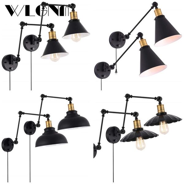 wall lamp retro gold rocker lights for el aisle bedroom bedside decor iron with eu/us plug industrial lamps e27
wall lamp retro gold rocker lights for el aisle bedroom bedside decor iron with eu/us plug industrial lamps e27