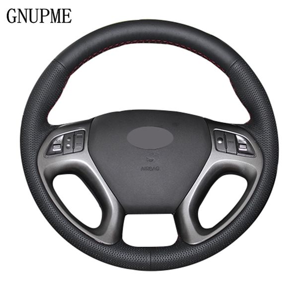 gnupme diy hand-stitched soft artificial leather black car steering wheel cover for ix35 tucson 2011-2015
gnupme diy hand-stitched soft artificial leather black car steering wheel cover for ix35 tucson 2011-2015