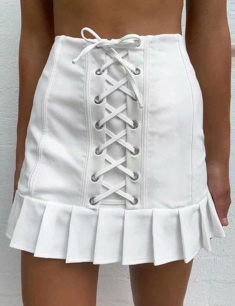 women solid color above knee pleated lace skirt summer autumn slim mini high waist femme skirts, Black
women solid color above knee pleated lace skirt summer autumn slim mini high waist femme skirts, Black