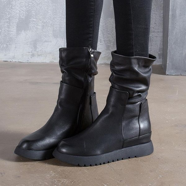boots winter 2021 single boot cotton cowhide handmade medium leather autumn women's, Black
boots winter 2021 single boot cotton cowhide handmade medium leather autumn women's, Black