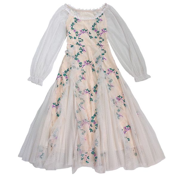 women white embroidery floral mesh midi dress o neck puff long sleeve ruffle beach vocation dresses d2629 210514, Black;gray
women white embroidery floral mesh midi dress o neck puff long sleeve ruffle beach vocation dresses d2629 210514, Black;gray