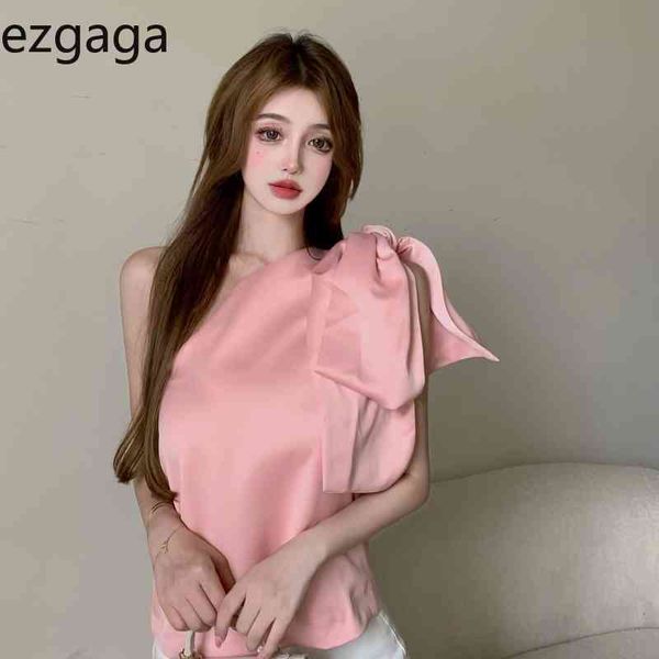 ezgaga sleeveless bow blouse women korean fashion chic solid slim summer new off shoulder diagonal collar elegant 210430, White
ezgaga sleeveless bow blouse women korean fashion chic solid slim summer new off shoulder diagonal collar elegant 210430, White