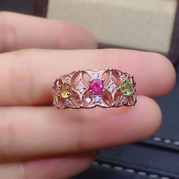 cluster rings anniversary ring natural real tourmaline 925 sterling silver fine jewelry for men or women, Golden;silver
cluster rings anniversary ring natural real tourmaline 925 sterling silver fine jewelry for men or women, Golden;silver