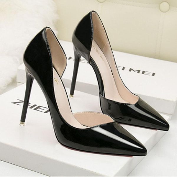 dress shoes women's fashion simple stiletto high heels shallow mouth pointed profile professional, Black
dress shoes women's fashion simple stiletto high heels shallow mouth pointed profile professional, Black