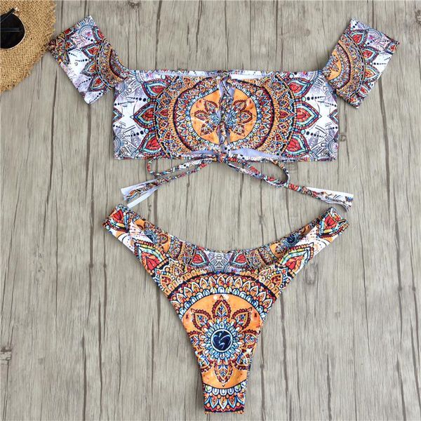 women's swimwear women 2021 print bandage brazilian bikini off shoulder swimsuit beach thong bathing suit retro two-piece suits, White;black
women's swimwear women 2021 print bandage brazilian bikini off shoulder swimsuit beach thong bathing suit retro two-piece suits, White;black