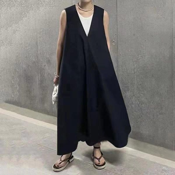 casual dresses 2021 japanese style korean fashion summer v-neck solid color loose dress simplicity sleeveless women's, Black;gray
casual dresses 2021 japanese style korean fashion summer v-neck solid color loose dress simplicity sleeveless women's, Black;gray