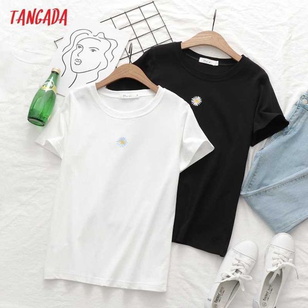 tangada women floral emboridery cotton t shirt short sleeve o neck tees ladies casual tee shirt street wear 2y15 210609, White
tangada women floral emboridery cotton t shirt short sleeve o neck tees ladies casual tee shirt street wear 2y15 210609, White
