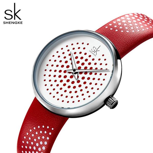 wristwatches shengke women watches red leather hollow dial quartz watch ladies wristwatch creative design female clock relogio feminino, Slivery;brown
wristwatches shengke women watches red leather hollow dial quartz watch ladies wristwatch creative design female clock relogio feminino, Slivery;brown
