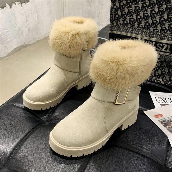 boots 2021 fashion woman ankle snow soft suede leather women 5cm heels natural fur warm wool winter shoes, Black
boots 2021 fashion woman ankle snow soft suede leather women 5cm heels natural fur warm wool winter shoes, Black