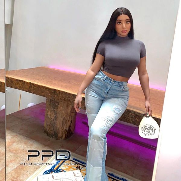 women's t-shirt 6 colors small turtleneck comfortable cotton stretch slim fit chest big solid color short sleeve t shirt, White
women's t-shirt 6 colors small turtleneck comfortable cotton stretch slim fit chest big solid color short sleeve t shirt, White