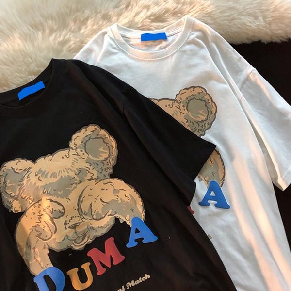women's tube it oversized t-shirtprinted bear t-shirt summer korean short sleeve ins loose top, White
women's tube it oversized t-shirtprinted bear t-shirt summer korean short sleeve ins loose top, White