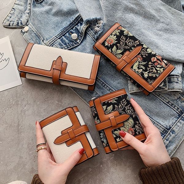 shangxin womens short folding wallet card holder long canvas coin purse multiple card slots banknote space ins student fashion, Brown;gray
shangxin womens short folding wallet card holder long canvas coin purse multiple card slots banknote space ins student fashion, Brown;gray