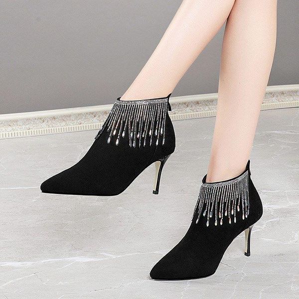 boots thin heels high (5cm-8cm) cow suede fits true to size, take your normal size genuine leather sheepskin ankle pointed toe zip pu, Black
boots thin heels high (5cm-8cm) cow suede fits true to size, take your normal size genuine leather sheepskin ankle pointed toe zip pu, Black