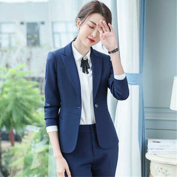 female professional women's suits pants two-piece suit autumn and winter slim ladies jacket casual wear women 210527, White
female professional women's suits pants two-piece suit autumn and winter slim ladies jacket casual wear women 210527, White