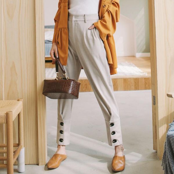 women's pants & capris lanmrem 2021 spring women fashion high waist harem vintage loose casual temperament trousers tide pc934, Black;white
women's pants & capris lanmrem 2021 spring women fashion high waist harem vintage loose casual temperament trousers tide pc934, Black;white
