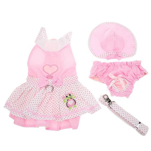 dog apparel 4pcs/set pet summer dress puppy physiological pots pink pints pants clothing+hat+traction rope skirts
dog apparel 4pcs/set pet summer dress puppy physiological pots pink pints pants clothing+hat+traction rope skirts