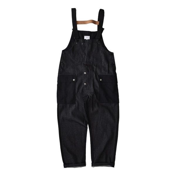 men's jeans overalls casual color contrast stitching multi-pocket suspenders denim trousers, Blue
men's jeans overalls casual color contrast stitching multi-pocket suspenders denim trousers, Blue