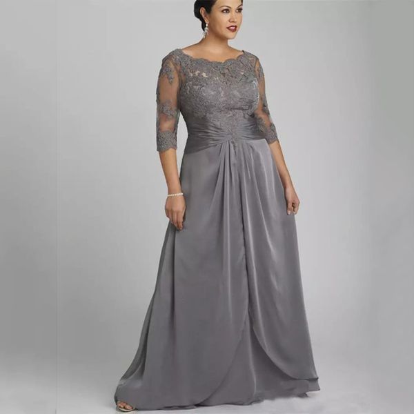 gray plus size mother of the bride dresses 2021 with 3/4 sleeves lace appliqued chiffon floor length formal evening gowns, Black;red
gray plus size mother of the bride dresses 2021 with 3/4 sleeves lace appliqued chiffon floor length formal evening gowns, Black;red