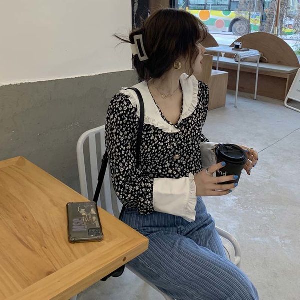 autumnvintage female 2021 floral elegant shirt lady from with blouses enlargement, White
autumnvintage female 2021 floral elegant shirt lady from with blouses enlargement, White