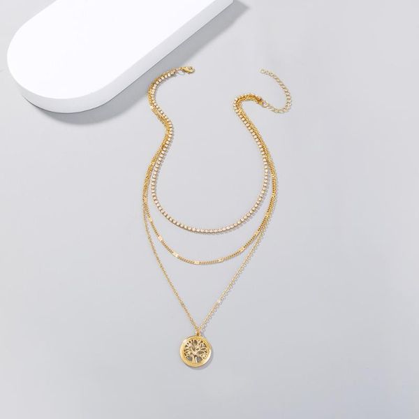 chains fashion lady multi-layered wearing tree of life pendant retro charm gold collar necklace bohemian jewelry, Silver
chains fashion lady multi-layered wearing tree of life pendant retro charm gold collar necklace bohemian jewelry, Silver
