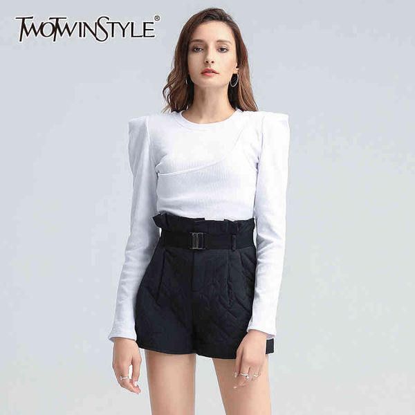 twowinsyle casual shirt for women o neck long sleeve patchwork knitting slim korean white shirts female fall clothing 210524
twowinsyle casual shirt for women o neck long sleeve patchwork knitting slim korean white shirts female fall clothing 210524
