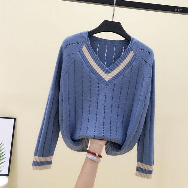 v-neck hollow long-sleeved sweater women loose thin stripes contrast color knitted bottoming pullover female spring 2021 women's sweate, White;black
v-neck hollow long-sleeved sweater women loose thin stripes contrast color knitted bottoming pullover female spring 2021 women's sweate, White;black