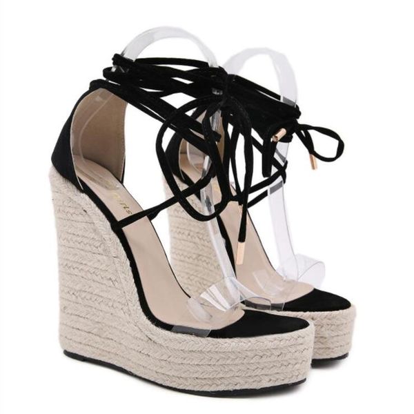 sandals 2021 summer european and american style wedge woven simple high-heeled ankle strap women's roman fashion shoes, Black
sandals 2021 summer european and american style wedge woven simple high-heeled ankle strap women's roman fashion shoes, Black