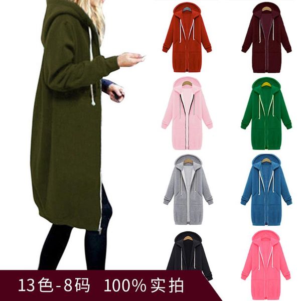 women's hoodies & sweatshirts autumn and winter mid-length hooded long-sleeved clothing coat sweatshirt women, Black
women's hoodies & sweatshirts autumn and winter mid-length hooded long-sleeved clothing coat sweatshirt women, Black