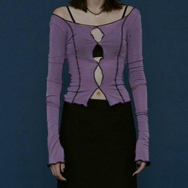 women's t-shirt y2k fashion solid color hollow stitching long-sleeved o-neck woman 2021 casual autumn spring, White
women's t-shirt y2k fashion solid color hollow stitching long-sleeved o-neck woman 2021 casual autumn spring, White