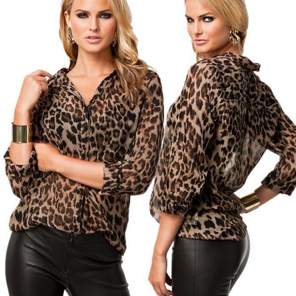 women's blouses & shirts women leopard blouses long sleeve summer chiffon shirt women elegant blouse ladies xxxxl plus size s, White
women's blouses & shirts women leopard blouses long sleeve summer chiffon shirt women elegant blouse ladies xxxxl plus size s, White
