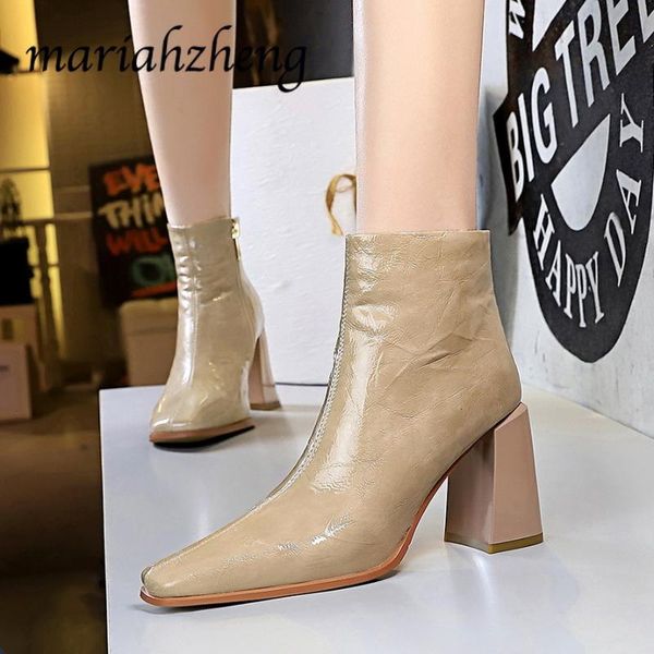 boots meriahzheng 2021 wind simple heel high square head wrinkled paint skin nightclub winter women's ds-566-nw2, Black
boots meriahzheng 2021 wind simple heel high square head wrinkled paint skin nightclub winter women's ds-566-nw2, Black