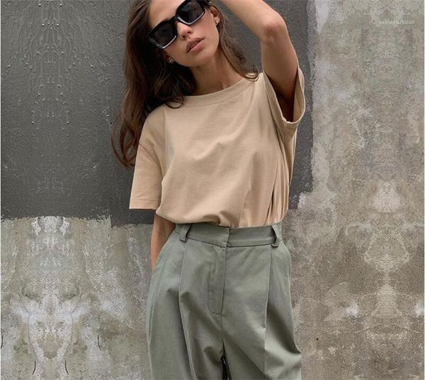 women's t-shirt liva girl 100% cotton basic t shirt women fashion oversized solid tees casual loose tshirt korean o neck female 9 colo, White
women's t-shirt liva girl 100% cotton basic t shirt women fashion oversized solid tees casual loose tshirt korean o neck female 9 colo, White