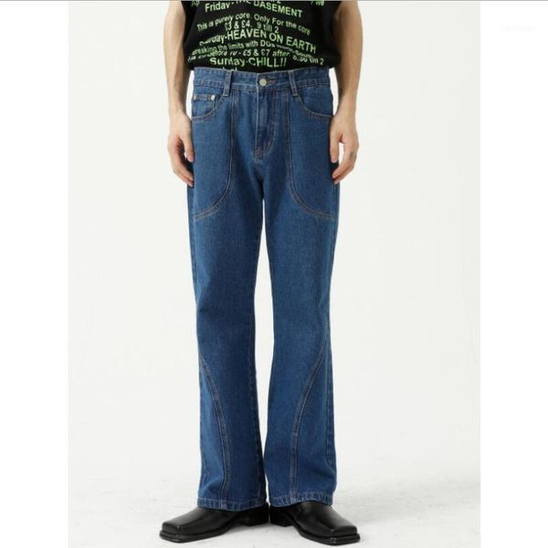 men's jeans 2021 splicing design blue washed men mid waist flared pants korean style loose denim trousers w241
men's jeans 2021 splicing design blue washed men mid waist flared pants korean style loose denim trousers w241