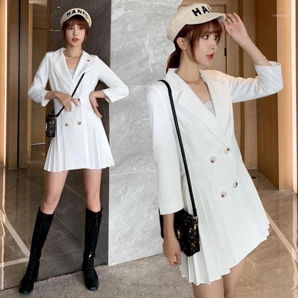 casual dresses good quality high end double buttons black white one piece pleated dress autumn office lady robe vestido, Black;gray
casual dresses good quality high end double buttons black white one piece pleated dress autumn office lady robe vestido, Black;gray