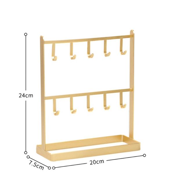 hooks & rails 2-layer jewelry storage rack earrings necklace holder stand bracelet display hook shelf black gold porta joia
hooks & rails 2-layer jewelry storage rack earrings necklace holder stand bracelet display hook shelf black gold porta joia