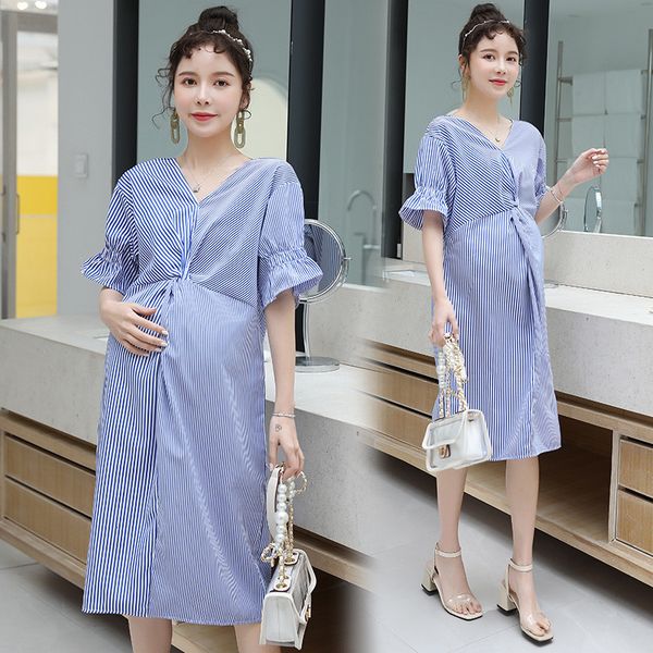 maternity dress pregnant women striped clothes summer maternity short sleeve o-neck vestidos pregnancy clothings plus size, White
maternity dress pregnant women striped clothes summer maternity short sleeve o-neck vestidos pregnancy clothings plus size, White