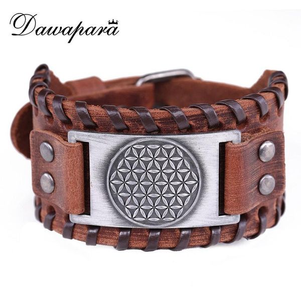 charm bracelets dawapara flower of life vintage bangles for men handmade brown wide leather man brownb109576-9-w-l, Golden;silver
charm bracelets dawapara flower of life vintage bangles for men handmade brown wide leather man brownb109576-9-w-l, Golden;silver