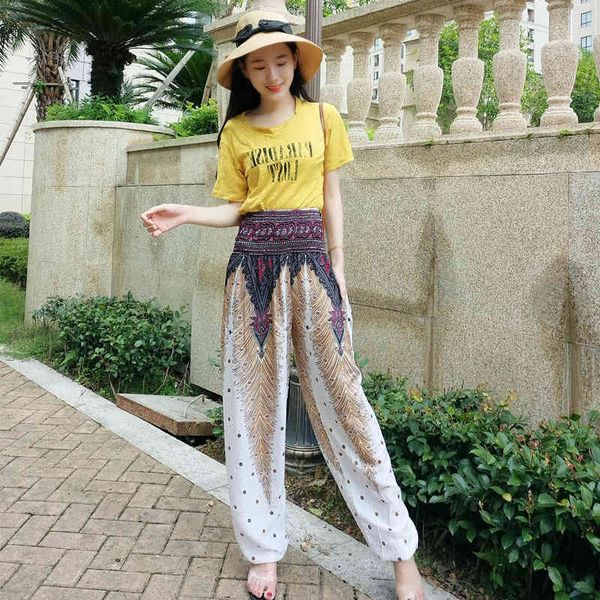 jean large mode printing beach wearing capri women summer harem pants casual pantalon elastic high kincture thin skin loose lightweight f588, Blue
jean large mode printing beach wearing capri women summer harem pants casual pantalon elastic high kincture thin skin loose lightweight f588, Blue