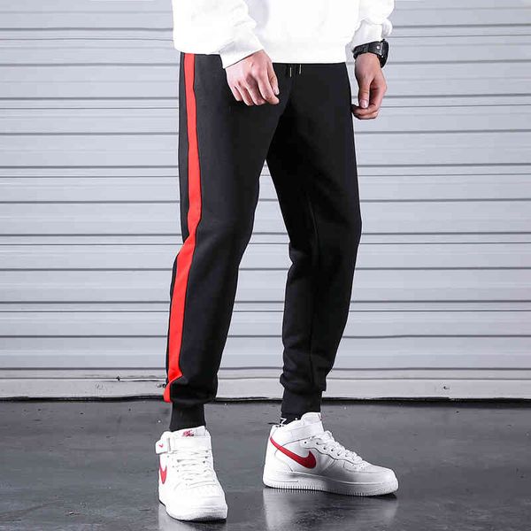 men's pants mens track striped sweatpants 100% cotton jogger men casual gyms clothing fashion slim streetwear trousers e6ft, Black
men's pants mens track striped sweatpants 100% cotton jogger men casual gyms clothing fashion slim streetwear trousers e6ft, Black