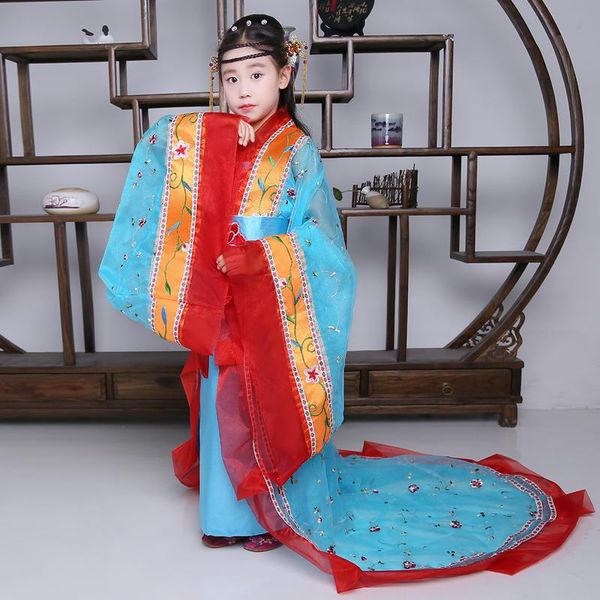 style children tang dynasty hanfu ancient clothes costume stage dance show wear pography chinese folk, Black;red
style children tang dynasty hanfu ancient clothes costume stage dance show wear pography chinese folk, Black;red